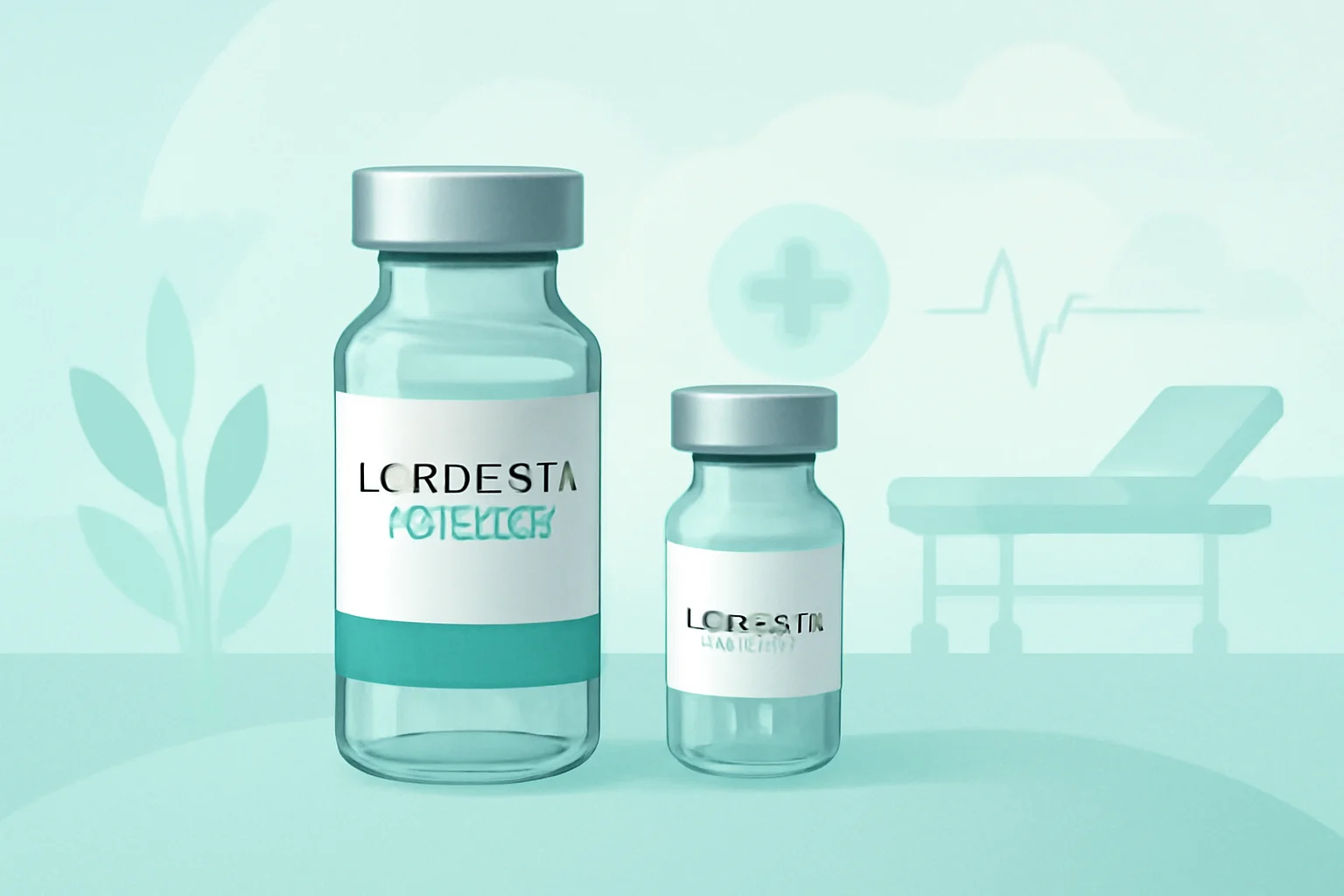 Két üveg Lordestin szirup, amely allergiás tünetek kezelésére szolgál.